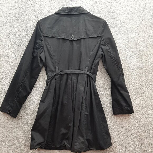Old Navy Womens Black Double-Breasted Trench Coat S - Picture 2 of 8